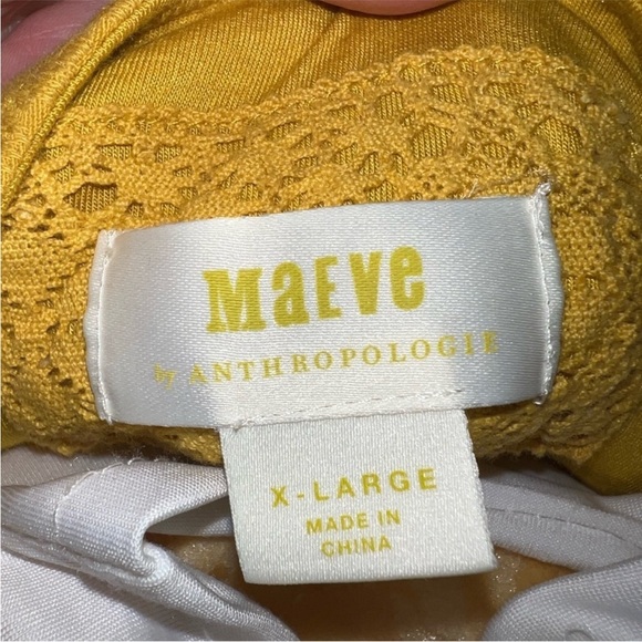 Anthropologie Maeve Women’s Gillian Tiered Yellow Maxi Dress Size XL - Picture 4 of 4